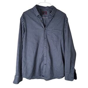 UNTUCKit Flannel Shirt Button Down Blue Gray Check Long‎ Sleeve Size XXL